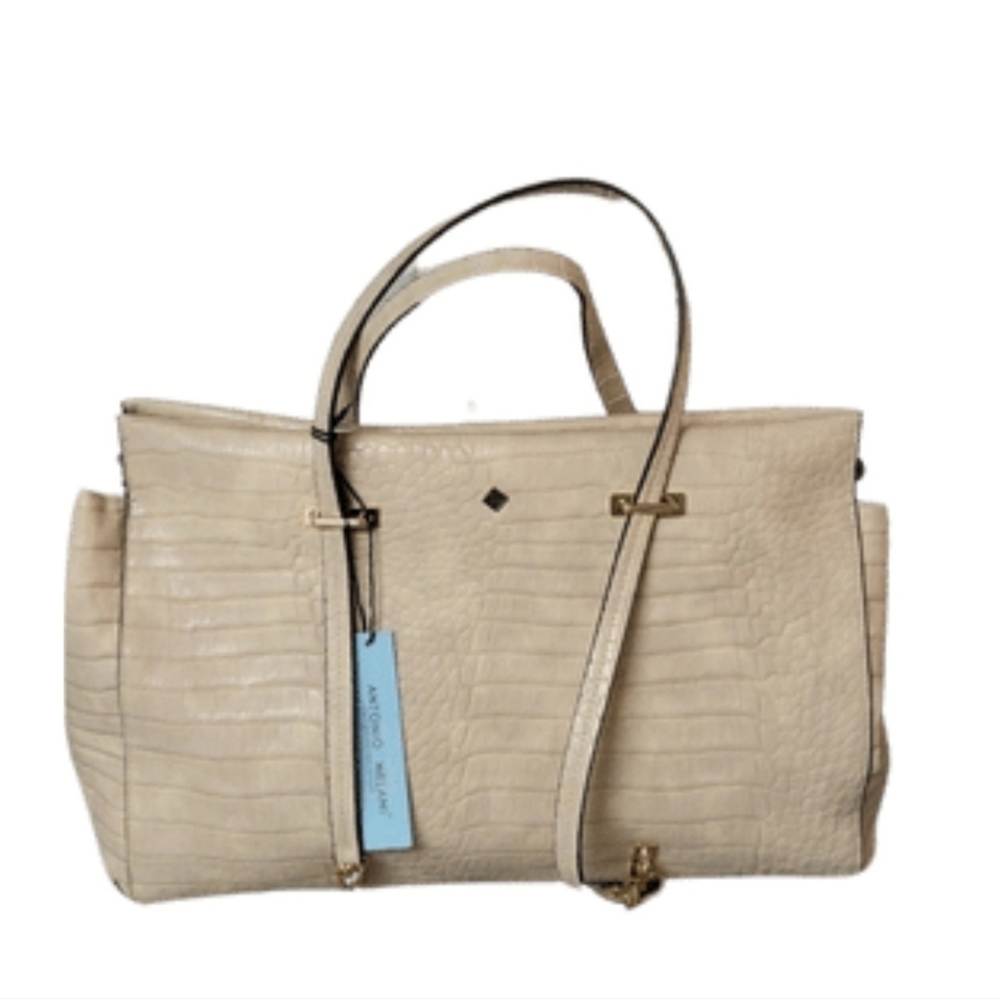 Antonio Melani NWT Exotic Tote Stone - Picture 1 of 15